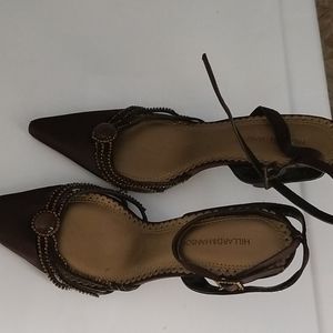 Women's embellished ankle strap heels